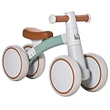 HOMCOM Kinder Laufrad Lauffahrrad Balance Bike ab 1 Jahr Baby Rutschrad mit TPU-Rädern Keine Schrauben Geschenke für Jungen/Mädchen Kleinkind Spielzeug Braun+Grün 60 x 24 x 37