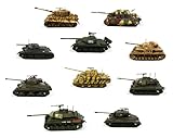 - Lot von 10 Militärpanzern 1:72 Panther + Tiger I + M26 Pershing + JADTIGER + Typ 59 + M41A3 Bulldog + Pz.Kpfw. IV AUSF. G (OT1-10N)