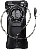PUNDA Premium Trinkblase 2L mit Beissventil - BPA-frei, antibakteriell und auslaufsicher für Jeden Trinkrucksack geeignet - Hochwertiges Trinksystem 2 Liter für Sport & Freizeit (Black)