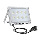 LED Fluter 50W, Bellanny 4000LM Superhell LED Strahler Außen, 6500K KaltWeiß Baustrahler mit Stecker, IP65 Wasserdicht LED Flutlicht Scheinwerfer, für Garten Garage Hof Werb