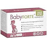 BabyFORTE® FolsäurePlus - Schwangerschaftsvitamine OHNE JOD - Vegan - 60 Kapseln bis zu 2 Monate + Kinderwunsch Vitamine ohne J