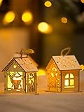 NC Weihnachtsdekorationen Leuchtende Kabine Fensterdekorationen Kreative Hohle Haus Dekorationen Weihnachtsbaum Szene Lay