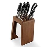 STRAW Gummiholzmesserhalter Küchenchef Messerblock Multifunktionsorganisator 6 Slots Organizer Aufbewahrungsständer Zubehör (ohne Messer)