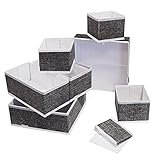 24er Set Aufbewahrungsbox für Schubladen Organizer Vlies Stoff Kleiderschrank Ordnungssystem Ordnungsbox Trennsystem Korb Box Bad Wohnzimmer Underwear Wäsche BH Klein Weiß G