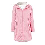 Pianshanzi Winterjacke Damen Kälteschutz Winterparka Winddicht Windbreaker Reißverschluss Kapuzenpulli Gefüttert Warm Übergangsjacke Dickere Funktionsjacke Einfarbig O