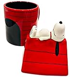 Peanuts Gang Snoopy Tasse mit Hundehütten-Motiv, Keramik, mit Snoopy Snoozing auf dem Deckel des Hundehauses | bezauberndes Geschenk