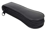 LEAS Uhrenetui für 1 Uhr mit Reißverschluss aus feinstem Rind Leder 15x6x2,5cm (BxHxT) (schwarz)