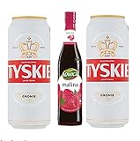 11er Tyskie Dosen 0,5l mit Himbeersirup, polnisches Bier, polnische Sp