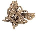 PINGPING 59x53mm Schmetterling Antique Bronze Haspe Riegel Schmuck Holzkiste Lock Kabinett Schnalle Fall Schlösser Vintage Möbel Hardw