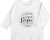 Vatertagsgeschenk Papa Tochter & Sohn Baby - Ich Habe den besten Papa der Welt - 3/6 Monate - Weiß - Baby Langarme Tshirt Beste Papa - BZ11 - Baby T-Shirt Lang