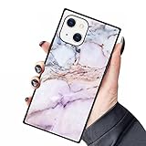 PERRKLD Kompatibel mit iPhone 13 Hülle, quadratisch, rosa Marmor-Muster, strapazierfähig, Schutz, Stoßdämpfung, schlank, weicher TPU-Rand und harter PC-Schutzhülle für iPhone 13-6,1 Zoll 2021