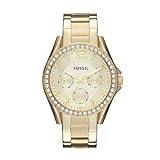 FOSSIL Womens Watch Riley, 38mm case size, Quartz Multifunction movement, Stainless Steel strap