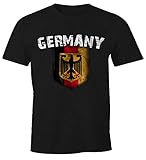 Cooles Herren Fußball WM EM T-Shirt Deutschland Flaggen Design Vintage Look schwarz 5XL