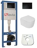 Domino Lavita Vorwandelement inkl. Drückerplatte + Wand WC Geo ohne Spülrand + WC-Sitz mit Soft-Close-Absenkautomatik (OB)