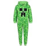 sarcia.eu Grünes einteiliges Pyjama/Schlafanzug Creeper Minecraft 6-7 J