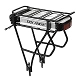 YOSE Power E-Bike Batterie 36V 13Ah Li-ion Akku Gepäckträgerbatterie mit Gepäckträger, Ladegerät, Reflektor, Passend für 26'/27,5'/28' V-Brake Fahrrad, Maximale Motorleistung 750W