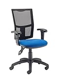 Büro Hippo Mesh Bürostuhl mit Permanentkontakt Rücken und Höhe verstellbaren Armlehnen, Stoff, Royal Blau, 50 x 50 x 91 