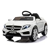 Mondeer AMG GLA 45 Elektroauto für Kinder,Elektrofahrzeuge mit Fernsteuerung Batteriebetrieben 12V LED-Lichter Musik (Weiß)