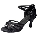 Damen Satin Latin Dance Schuhe Hohe Absätze Ballsaal Performance Sandalen - Gemütlich Weiche Sohle Standard Samba Chacha Salsa Tango Partei Tanzschuhe Celuck