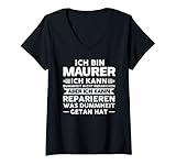 Damen Maurer Maurermeister Mauerwerk T-Shirt mit V