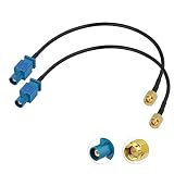 Eightwood DAB Antenne Fakra Adapter Auto Radio TV DAB GPS Fakra Zauf SMA Stecker Pigtail Fakra Kabel RG174 8inch 20cm 2 Stücke für Seat Skoda VW Golf MEHRWEG