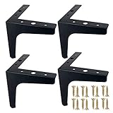 Wenxiaw Dreieck Schwarze Möbelfüsse Schrankfüße DIY Ersatz Metall Dreieck Tischbeine für Couchtisch, Esstisch, Designer-Schreibtisch, Nachttisch, Stühle, Schrank und Sofa, 4 Stücke (10cm)