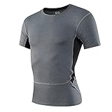 T-Shirt Herren Slim Fit Rundhals Kurzarm Shirt Herren Lauf Workout Fitness Kompressionsshirt Herren Komfortabel Lässig Sportshirt Herren Klassische Atmungsaktiv Herren T-S