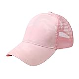 XPT Sommer-Baseballkappe, modisch, einfarbig, Pferdeschwanz, verstellbare Netzkappe, für Damen, R