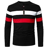 KAIXLIONLY Poloshirt Herren, Langarm-Poloshirt für Herren, Umlegekragen, Herbst 2022, Schöne Colorblock Langarmhemd, Schmal Poloshirts, Herren-Pullover, Ob