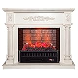 HIGHKAS Elektrischer Feuerheizer 1,8 KW Holzflamme Feuereffekt 59x23x33cm Elektroherd Heizungsfeuer Freistehende Elektrostäbe Strahlender Kamin mit Fernbedienung für Weihnachtsdek