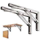 Klappkonsole Schwerlast 350mm,Bethom 2 Stück Edelstahl Klappregalhalterungen Regalträger Tisch Klappscharnier Klappträger Wandhalter & -Stützen für DIY Bänke Regale Platzsparende, Tragkraft: 150kg