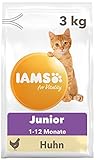 IAMS for Vitality Junior Katzenfutter - Trockenfutter für Kitten im Alter von 1-12 Monaten, 3 kg