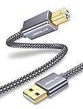 JSAUX USB Druckerkabel 3M Scanner Kabel USB A auf USB B Drucker Kabel für HP, Canon, Dell, Epson, Lexmark, Xerox, Brother, Samsung usw-G