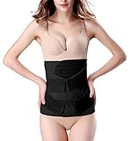 3-in-1 Bauchband nach der Geburt, für Bauch/Taille/Becken, Schwarz, Einheitsgröß