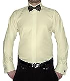 Paco Romano Slim Fit Smoking Hemd Beige Struktur Schwarze Fliege New Kent Kragen Langarm Größe XL 43