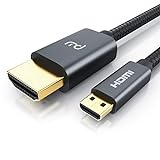 CSL - 8k micro HDMI auf HDMI 2.1 Kabel 1m - 3D – UHD II- 7680 x 4320@120Hz mit DSC - HDR - ARC - Typ D auf Typ A - Nylon Brading - für Raspberry Pi 4, Gopro, ODROID, Kameras, Tablets Notebook
