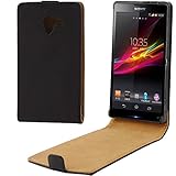 Liaoxig Sony Fälle Vertical Flip Soft Leder Tasche for Sony Xperia ZL / L35H (Schwarz) Sony F