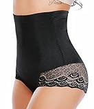 SLIMBELLE Damen Miederhose Bauch Weg Unterhose Figurformende Miederslip Stark Formende Taillenslip mit Spitze Hohe Taille Sexy Slip Nahtlos Shapewear Formslip Bauchweg Body Shaper Shaping Unterw