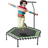 Eloklem Trampolin Zusammenklappbares Mini-Trampolin Kinder Erwachsene Drinnen Draußen Springen Fitness Maximales Gewicht: 100 kg (113 x 128 cm, grün)