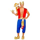 Widmann - Kostüm Aladdin, Weste, Hose, Schärpe, Turban, König der Diebe, Mottoparty, Karneval, Fasching