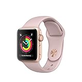 Apple MQKW2B/A Watch Series 3 GPS 38mm Gold Aluminium Case with Pink Sand Sport Band - (Smart Tech  Smart Fitness) (Generalüberholt)