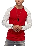 JACK & JONES Herren Langarmshirt Hunter Longshirt O-Neck T-Shirt (L, Tango Red)