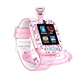 Smartwatch für Kinder,Handy Kinder Uhren für Jungs Mädchen mit Spiele Musik Anruf Touchscreen 2 Kamera Wecker Stoppuhr Smartwatch Kinder Telefonieren ab 4-10 Jahre (Rosa)