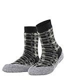 FALKE Damen Cosyshoe Checked W HP Hausschuh-Socken, Grau (Anthracite Melange 3082), 39-40