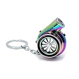 Q&A Turbo Schlüsselanhänger,Wiederaufladbar Flammenlos Winddicht feuerzeuge Schlüsselanhänger Mini Mit USB,Turbo Schlüsselanhänger Mit Sound Chrom Metall Anhänger Schlüssel Mini Keychain (Color)