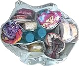 KVR Mehrfach geteilte robuste Tasche mit Bienen-Aufdruck und Option zur Verwendung als Lunchtasche, Flaschentasche, Gemüse und Lebensmittel (6 Seitentaschen + 1 Hauptfach, Baumwolle-BEES-Druck)