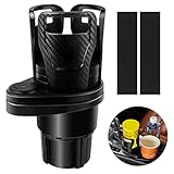 2 In 1 Auto Getränkehalter 360° Drehbar Auto Becherhalter Universal KFZ Auto Trinkhalter Einstellbar Kaffeebecherhalter Flaschenhalter Cupholder Dosenhalter für Meisten F