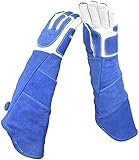GYL-XF Animal Handhabung Handschuhe,Schweißhandschuhe Aus Leder, Hitzebeständig,Handschuhe Für Ofen,Grill,Kamin - Anti-Biss-Kratzer-Tierschutzhandschuhe (Size : L)