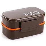 Bento Stilvolle Doppellagiger Lunch Box, Großvolumige Student/Erwachsener Geteilt Lunch Box, Perfect Food Snack Bento Box, Covered Adult Food Storage Container Bento-Styled Lunch Lösung bietet Durab