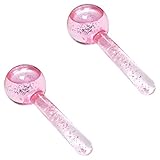 FOMIYES 2 x Eiskugeln für Gesicht und Nacken, Energiekugeln, Kühlkugeln, Gesichtsmassage, Eisball für Gesicht und Nacken, Kopfschmerzen (Pink)